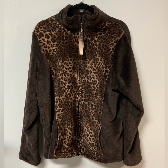 French Laundry Jackets & Coats French Laundry Leopard Print Front
